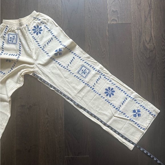 NWT Princess Polly US 2 Grazia Pants Top Cream/Blue - Picture 10 of 15